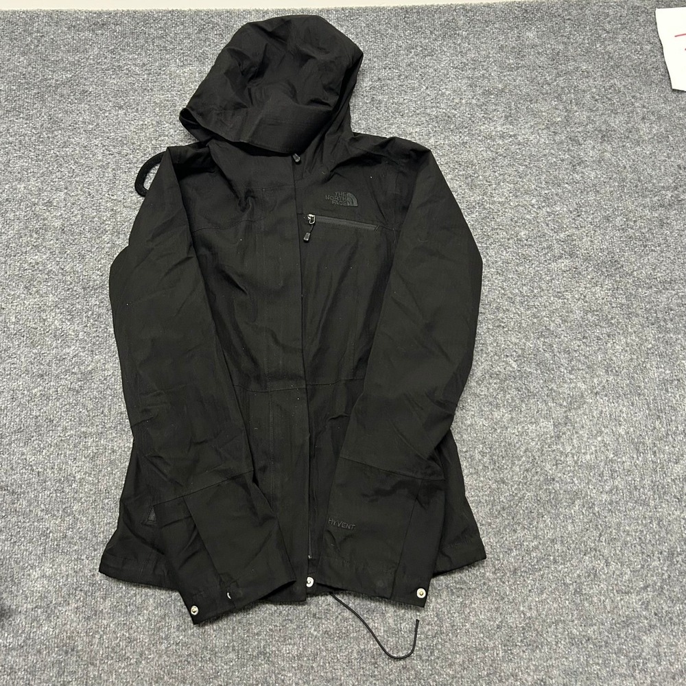 The North Face Jacket Womens XS Black HyVent Hooded Waterproof Rain Coat Outdoor